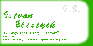 istvan blistyik business card